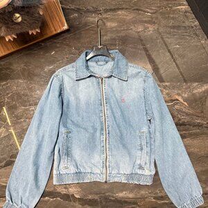 Ralph Lauren pink lapel blue denim jacket